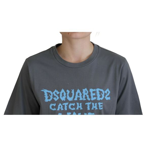 Dsquared² Gray Logo Cotton Crewneck Short Sleeve Tee Women's T-shirt (Pre-Owned) - Picture 4 of 5